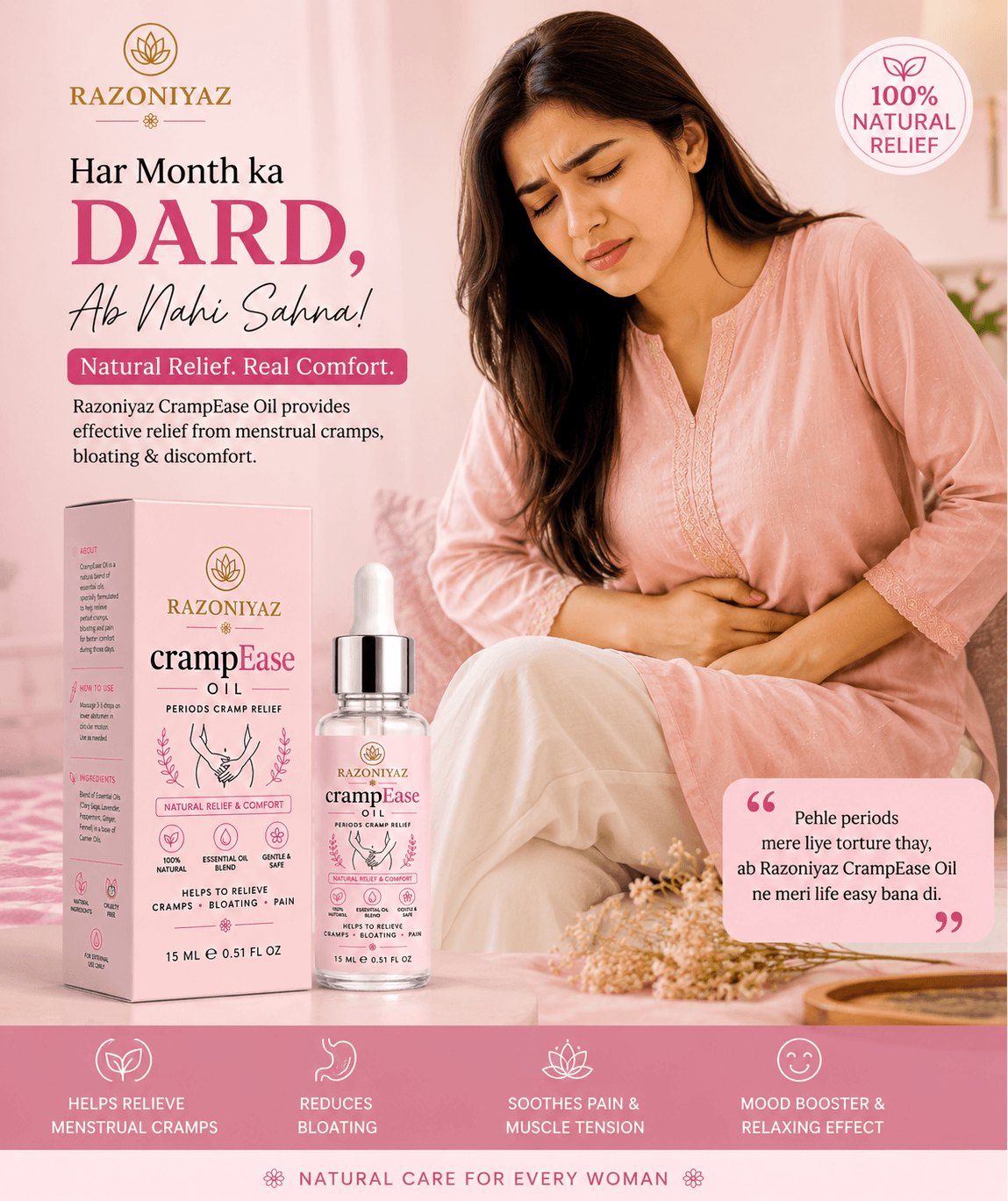 CrampEase Menstrual Massage Oil