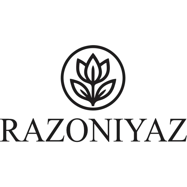 Razo Niyaz gold botanical logo and brand name with the tagline Care that makes a difference.